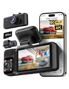 Cámara de Salpicadero REDTIGER F17 4K Triple 2160P+1080P GPS