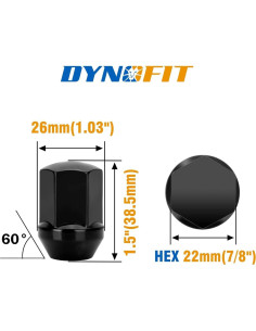 Tuercas de Rueda Dynofit M14x1.5 Negras 20pcs para Jeep 2
