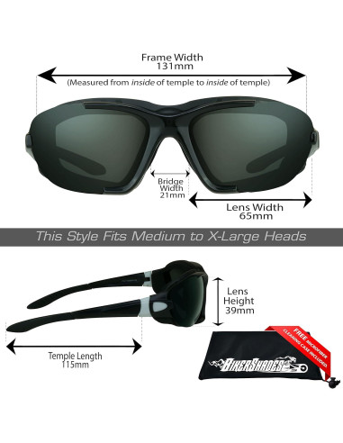 Gafas de seguridad Bikershades Slider con almohadilla espuma