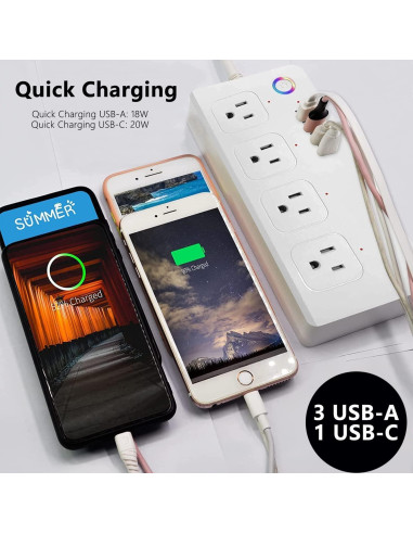 Tira de Energía Inteligente UseeLink WiFi 4 AC 3 USB 20W