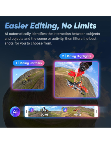 Cámara de Acción 360 Insta360 X4 Paquete Motocicleta 8K