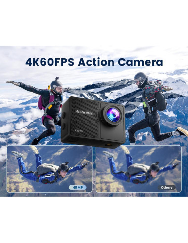 Cámara de acción 4K Camlance con tarjeta 64GB y EIS