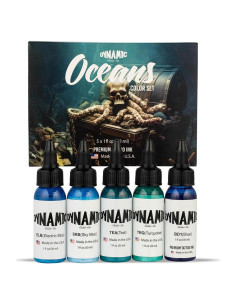 Set de Tinta de Tatuaje Color Dinámico Océano 30ml - 5 Colores