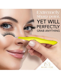 Pinzas de Punta Fina Majestic Bombay - Precisión para Cejas y Vello 2