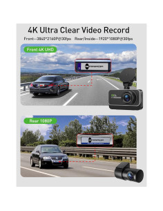 Cámara Dash GMAIPOP 4K Doble Delantera y Trasera 170 2