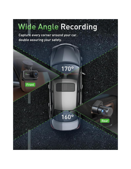 Cámara Dash GMAIPOP 4K Doble Delantera y Trasera 170