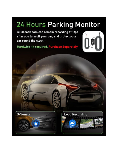 Cámara Dash GMAIPOP 4K Doble Delantera y Trasera 170