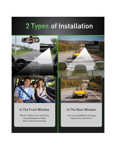 Cámara Dash GMAIPOP 4K Doble Delantera y Trasera 170