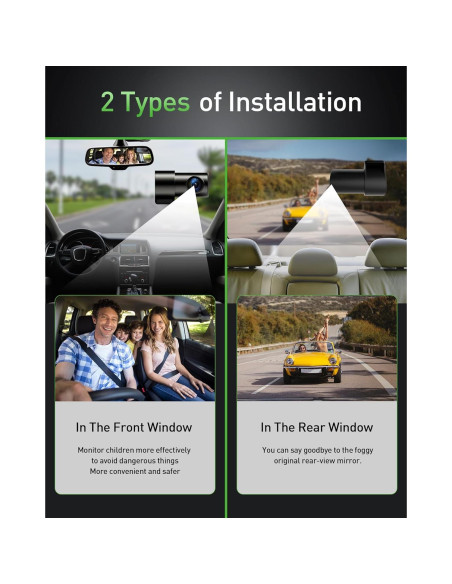 Cámara Dash GMAIPOP 4K Doble Delantera y Trasera 170