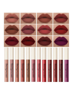 Set de 12 Labiales Mate BestLand - Nudes y Rojos Intensos