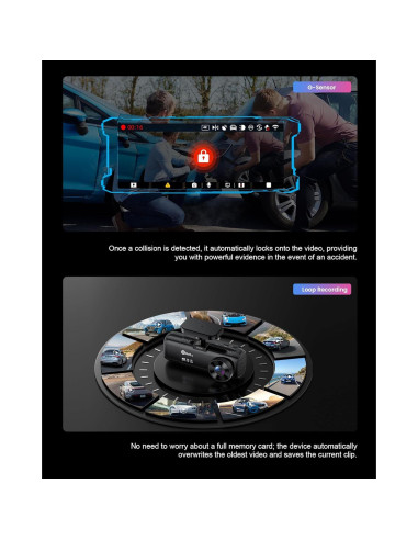 Cámara de tablero OMBAR T1 4K 3 canales visión nocturna