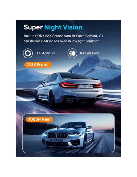 Cámara de tablero Navycrest Q7 5G WiFi 4K delantera y trasera