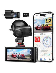 Cámara de Salpicadero REDTIGER 4K Delantera y Trasera GPS