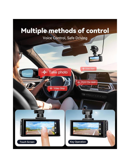 Cámara de Salpicadero REDTIGER 4K Delantera y Trasera GPS