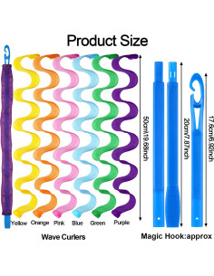 Kit de 30 Rulos en Espiral Sin Calor WILLBOND 50 cm 2