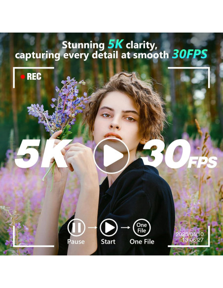 Cámara Digital 5K Aboobu DC205X 64MP Zoom 6X WiFi