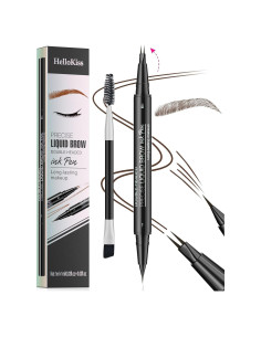 Lápiz de Cejas 2-en-1 Yulinlon Marrón Oscuro Impermeable