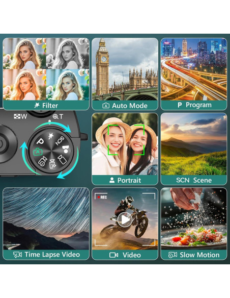 Cámara Digital 5K Aboobu DC205X 64MP Zoom 6X WiFi