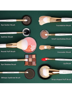 Juego de Brochas de Maquillaje 10Pcs Brush Master Kabuki 2