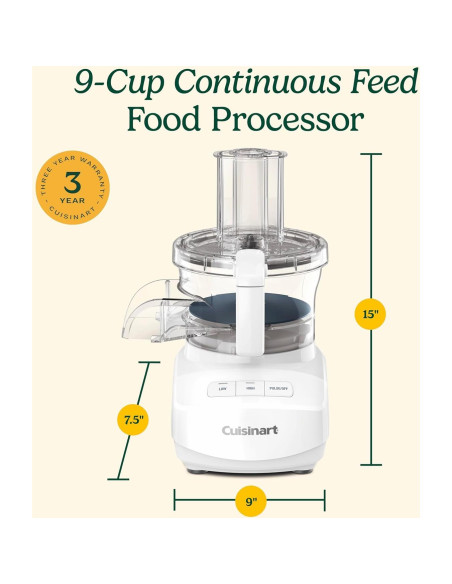 Procesador de Alimentos Cuisinart 9 Tazas Blanco con Disco Reversible Procesador de Alimentos Cuisinart 9 Tazas Blanco con Disco Reversible