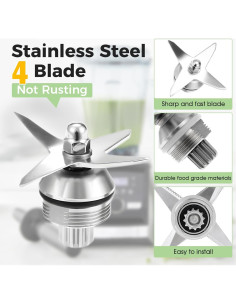 Kit de Reemplazo de Cuchilla DRELD para Licuadora 4 Cuchillas 2