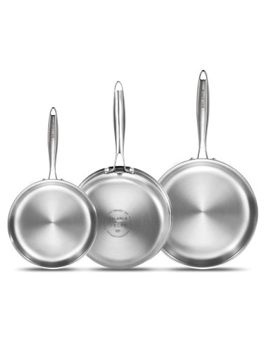 Juego de Sartenes de Acero Inoxidable DELARLO 20/25/30 cm