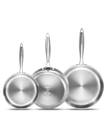Juego de Sartenes de Acero Inoxidable DELARLO 20/25/30 cm