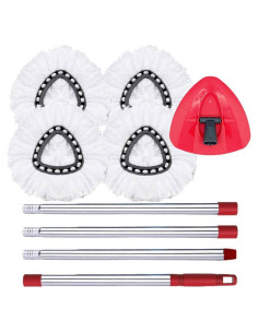 Cabezal de Repuesto Mop Giratorio ANREKEYH Microfibra 4 Pzs