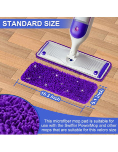 Paños de Mopa de Microfibra Wodemom para Swiffer Power Mop - 4 Pzs 2