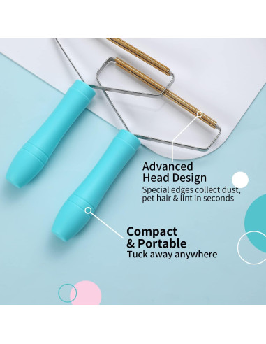 Removedor de Pelo de Mascota ANCAI 2 Piezas Azul Reutilizable