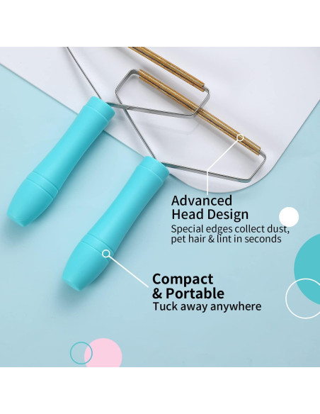 Removedor de Pelo de Mascota ANCAI 2 Piezas Azul Reutilizable