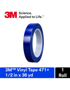 Cinta de Vinilo 3M 471+ 1/2" x 32.9 m Azul para Pintura 2