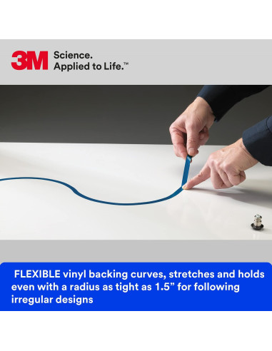 Cinta de Vinilo 3M 471+ 1/2" x 32.9 m Azul para Pintura