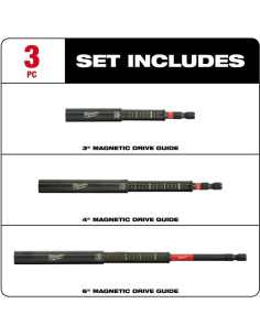 Juego de Guía Magnética Milwaukee 3 Piezas Acero Inoxidable 2