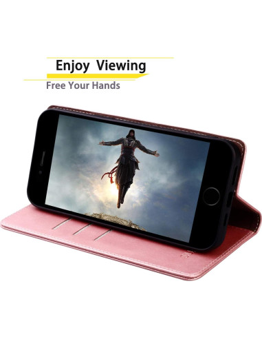 Funda Cartera SUANPOT para iPhone 7/8/SE2/SE3 Oro Rosa