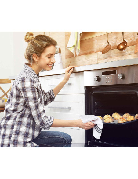 Toallas de Cocina Utopia 12 Unidades Algodón 38x64 cm Gris