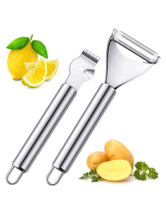 Juego de Peladores de Limón y Cítricos Patelai - Acero Inoxidable