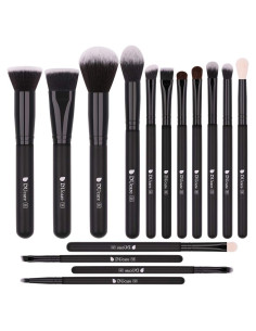 Conjunto de Brochas de Maquillaje DUcare 15 Piezas Negras