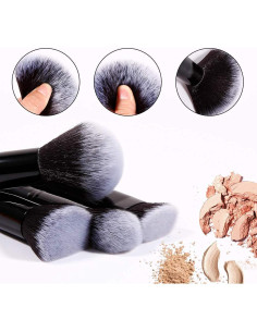 Conjunto de Brochas de Maquillaje DUcare 15 Piezas Negras 2