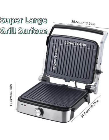 Prensa de Panini Eléctrica Vivicreate 5 en 1 Acero Inoxidable