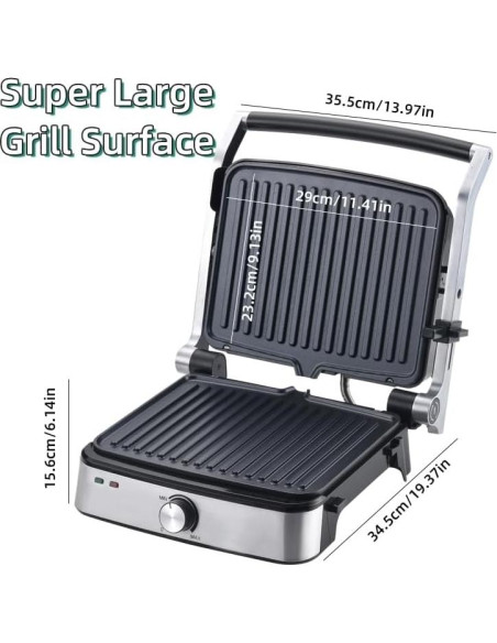 Prensa de Panini Eléctrica Vivicreate 5 en 1 Acero Inoxidable