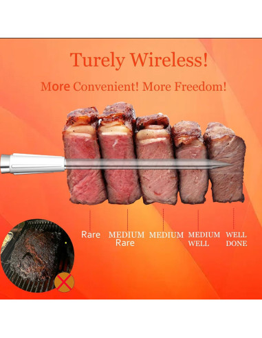 Termómetro de Carne Inalámbrico Bluetooth XiaYchaug 800FT