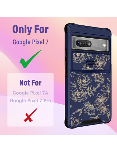 Funda 2 en 1 para Google Pixel 7 Funermei Floral Dorada