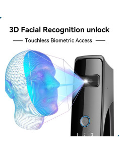 Cerradura Inteligente Biométrica Jacchozhi FACE-Beck WiFi 2