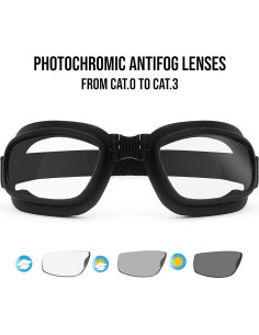 Gafas de Moto Bertoni 112 con Lentes Fotoquímicas Antivaho 2