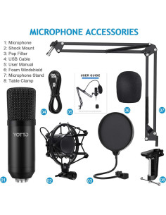 Micrófono USB YOTTO YCM-700-01 192kHz/24bit Cardioide 2