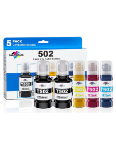 Botellas de Recarga de Tinta 502 Sublimaker - 5 Paquetes