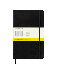 Cuaderno Clásico Moleskine Grande Tapa Dura Negro 12.7x21cm