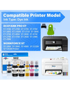 Botellas de Recarga de Tinta 502 Sublimaker - 5 Paquetes 2