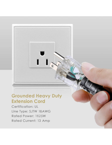 Cable de extensión 7 tomas 15,24m Xuanhua 16 Gauge